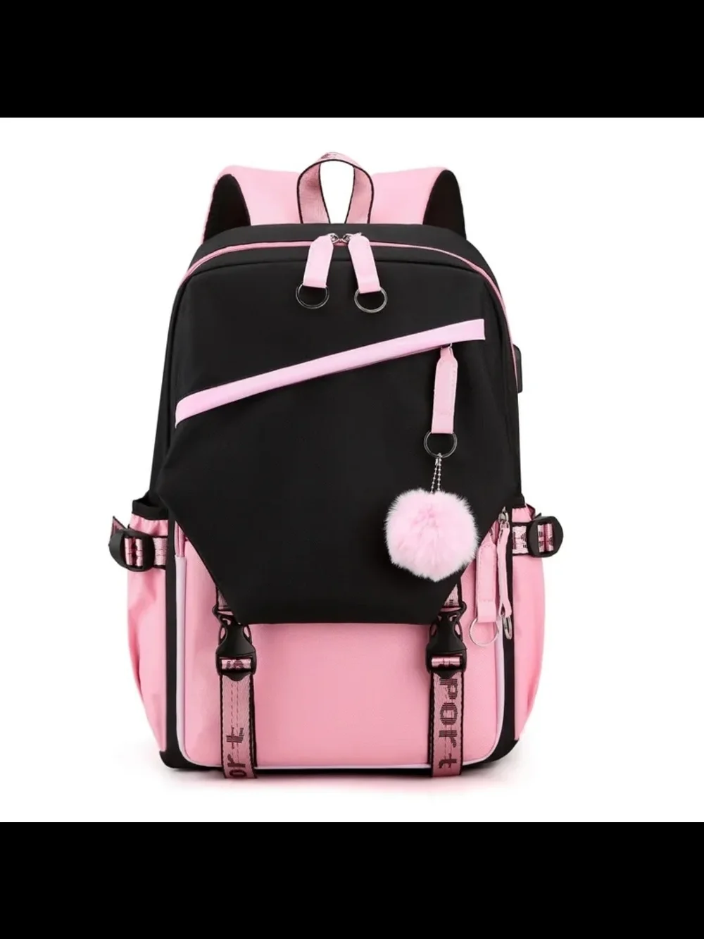 Pink and Black Backpack - Stylish Everyday Bag
